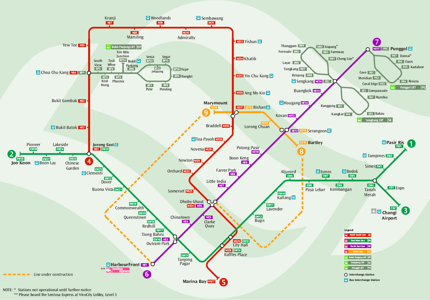 Plano de las lineas del MRT